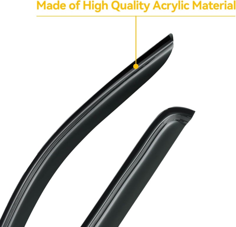 Cxdar Window Visors Rain Guards for 2005-2021 Nissan Frontier Crew Cab, Window Vent Wind Deflectors Shades for 2009-2013 Suzuki Equator Crew - Image 3